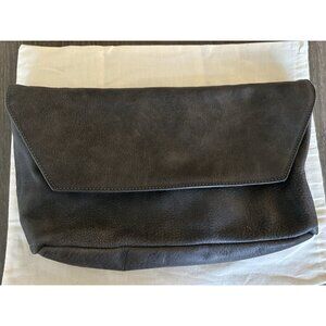 Eileen Fisher Womens Bag Genuine Leather Gray Crossbody Purse Handbag